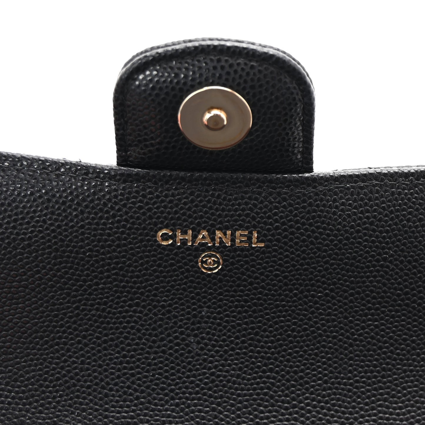 Caviar Quilted Glasses Case With Chain Black