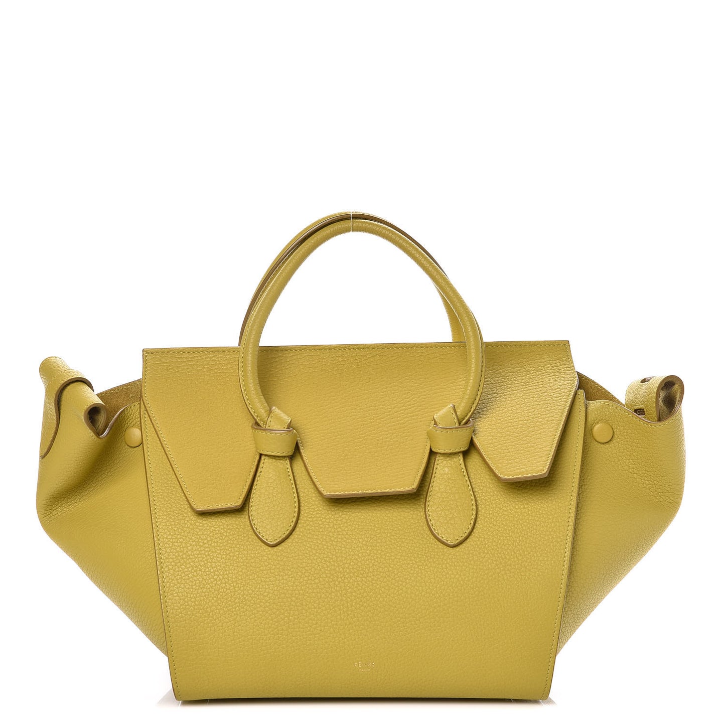 Crisped Calfskin Mini Tie Knot Tote Chartreuse