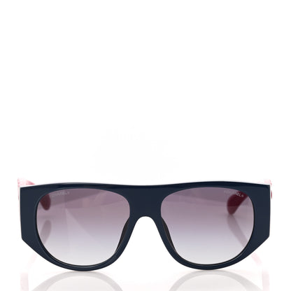 Chanel Acetate Quilted CC Pilot Sunglasses 71465 Pink Black 3 of 17