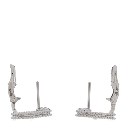 Van Cleef & Arpels 18K White Gold Diamond Vintage Alhambra Earrings 3 of 4