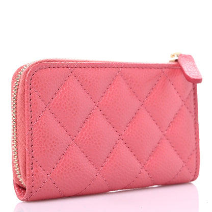 Chanel Caviar Quilted Zipped Key Holder Case Pink 3 of 8