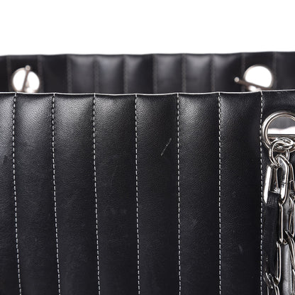 Chanel Lambskin Vertical Quilted Large Mademoiselle Tote Black 9 of 11