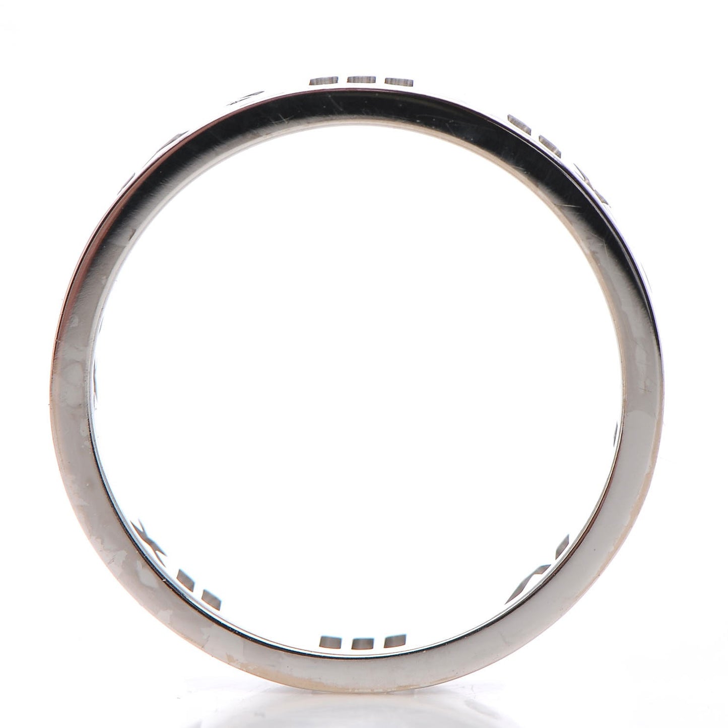 18K White Gold Diamond Atlas Pierced Ring 48 4.5