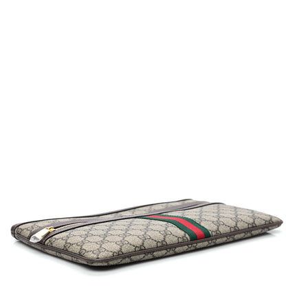 Gucci GG Supreme Monogram Large Ophidia Pouch Clutch Brown 4 of 9