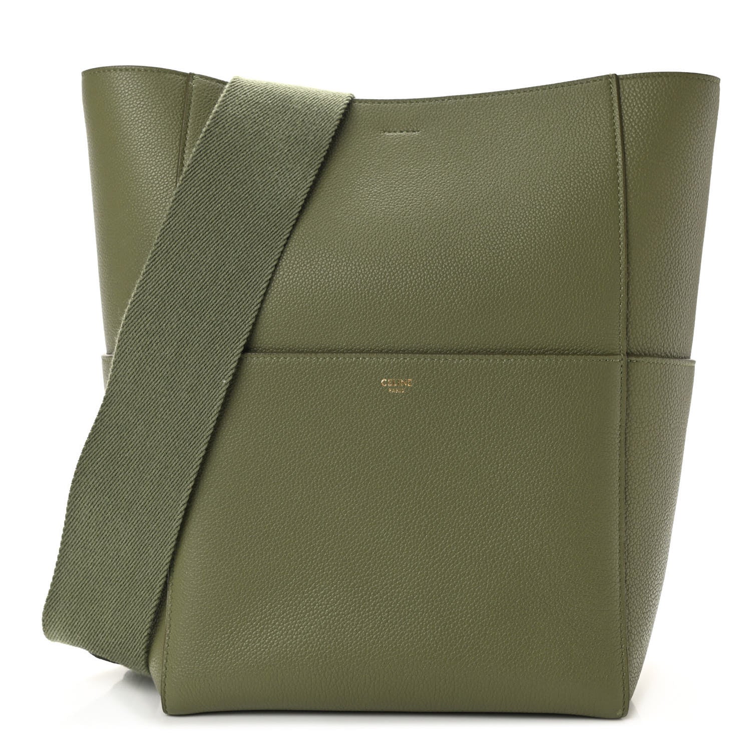 Celine Soft Grained Calfskin Sangle Bucket Bag Light Khaki 1 of 12