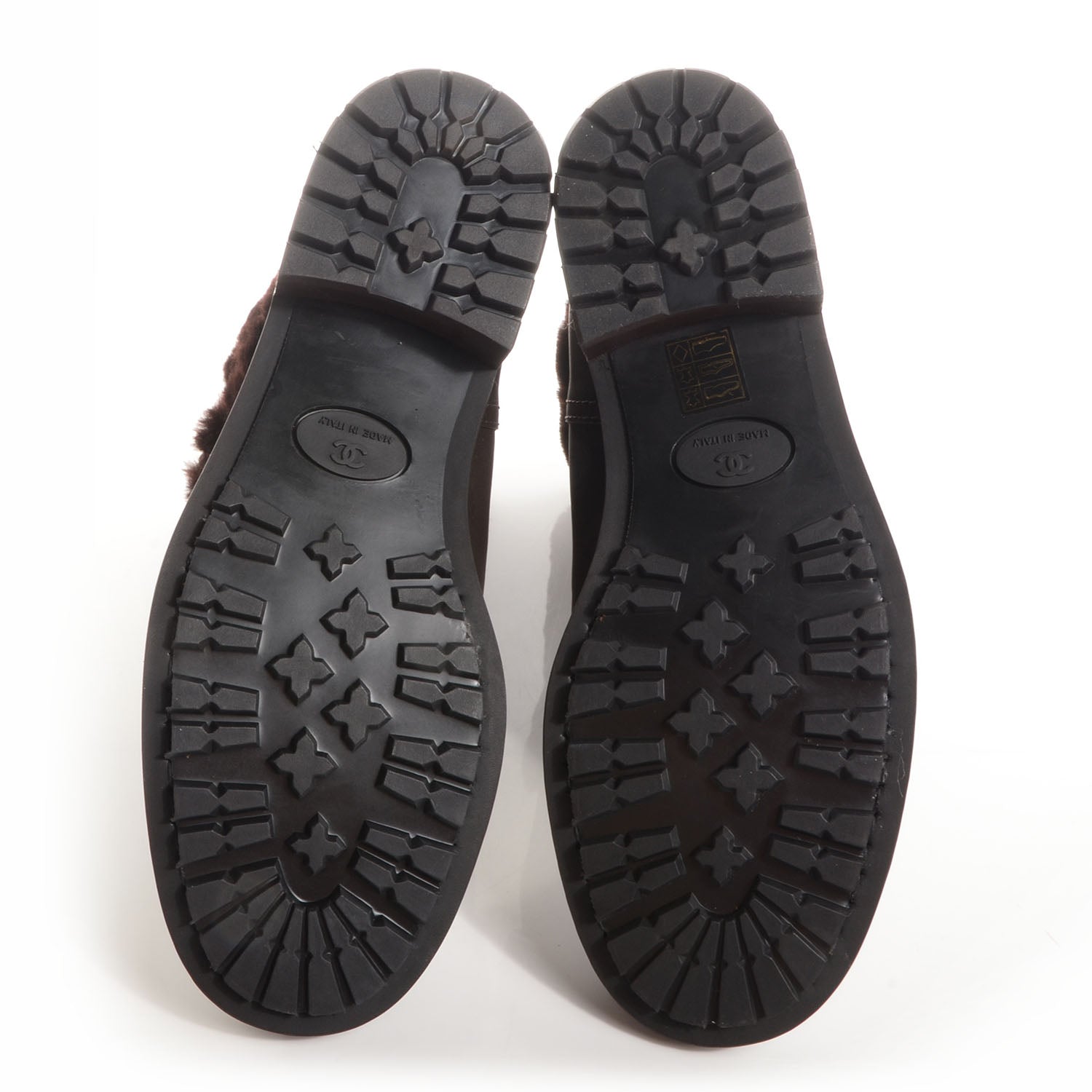 Chanel Quilted Shearling Low Boots Dark Brown 39 5 of 7