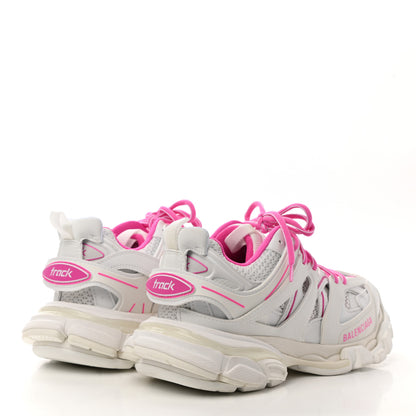 Balenciaga Mesh Rubber Bi-Color Womens Track Sneakers 37 White Fluo Pink 4 of 11