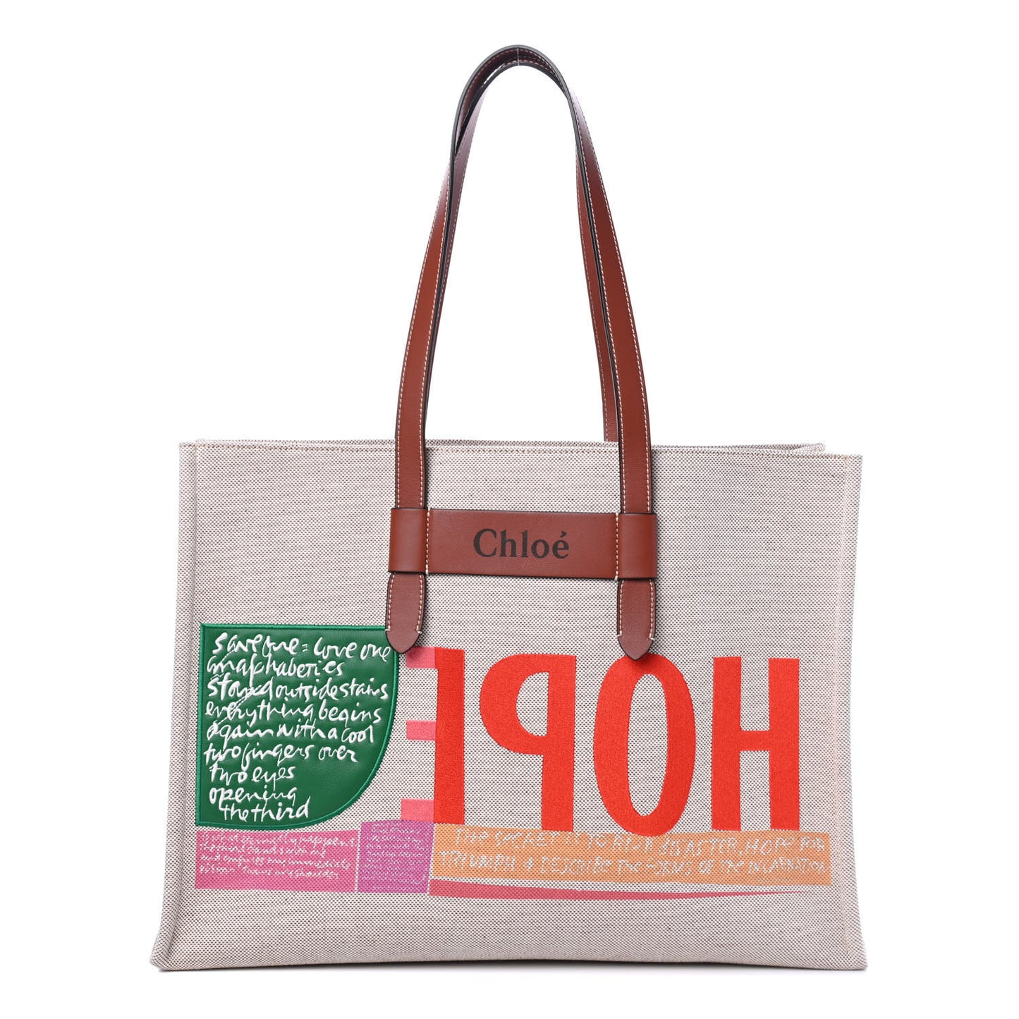 Cotton Calfskin Large Corita Kent Tote Sepia Brown