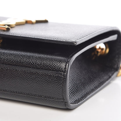 Saint Laurent Grain De Poudre Small Monogram Kate Satchel Black 9 of 9