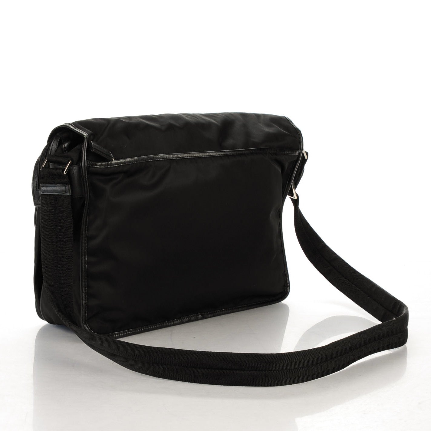 Tessuto Nylon Saffiano Messenger Bag Nero Black