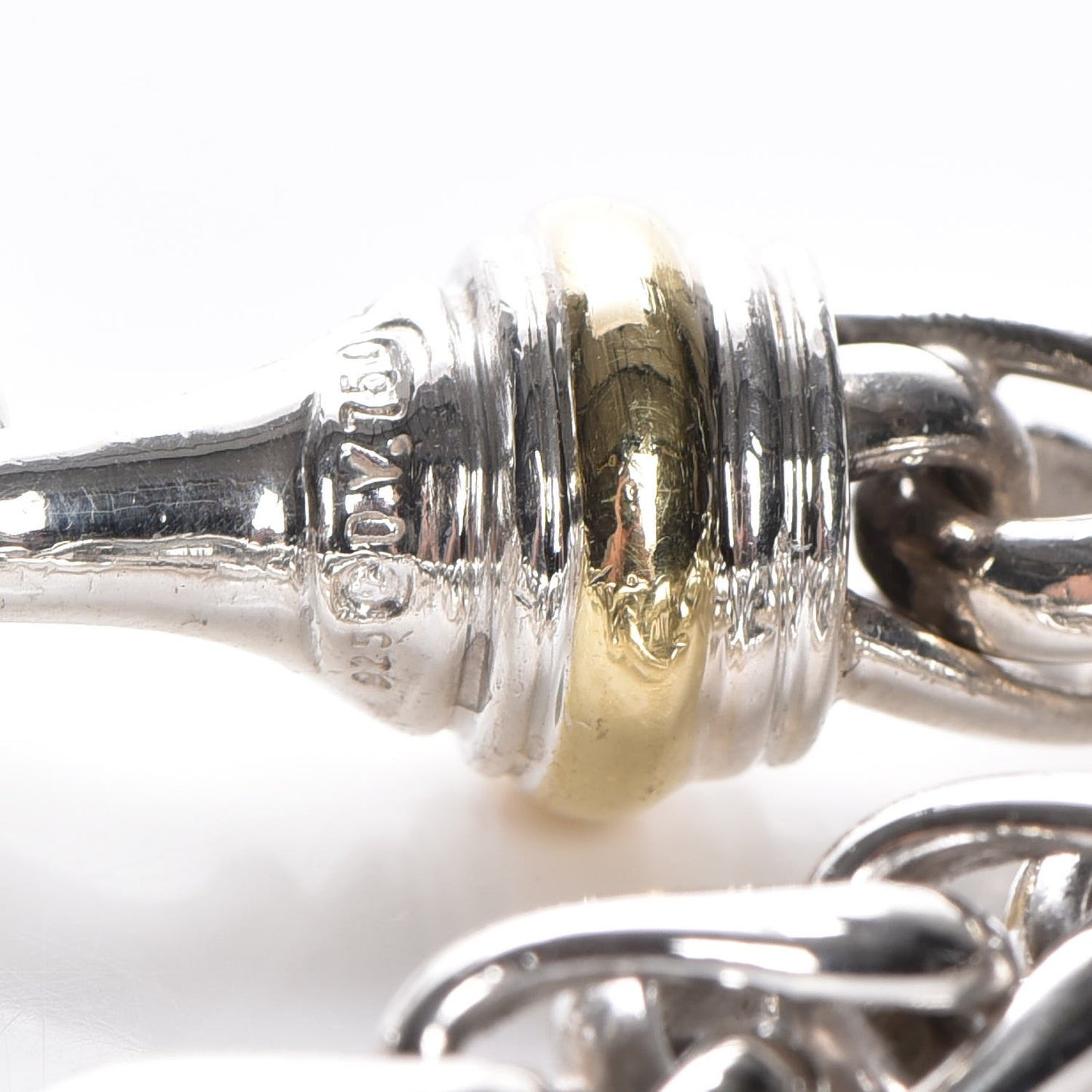 Sterling Silver 18K Yellow Gold 8mm Wheat Chain Bracelet