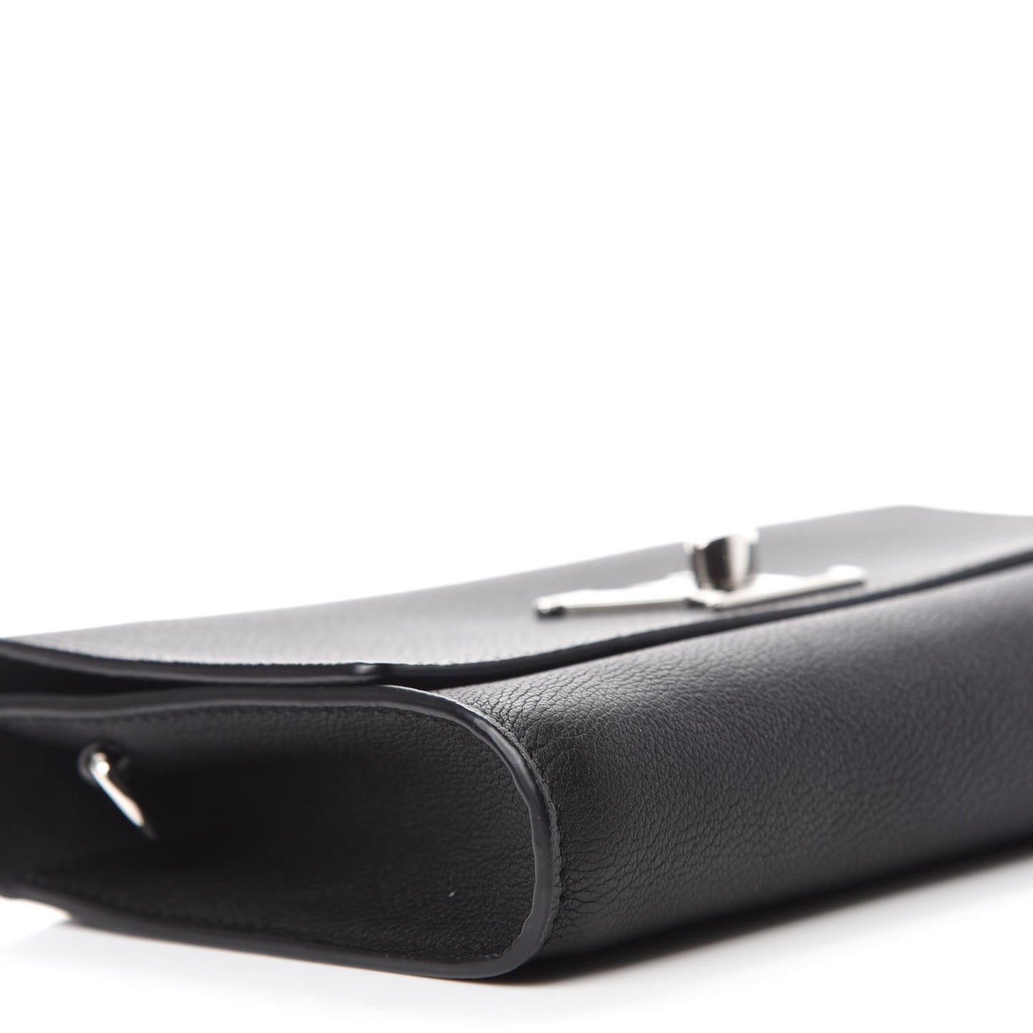 Calfskin Lockme Clutch Black
