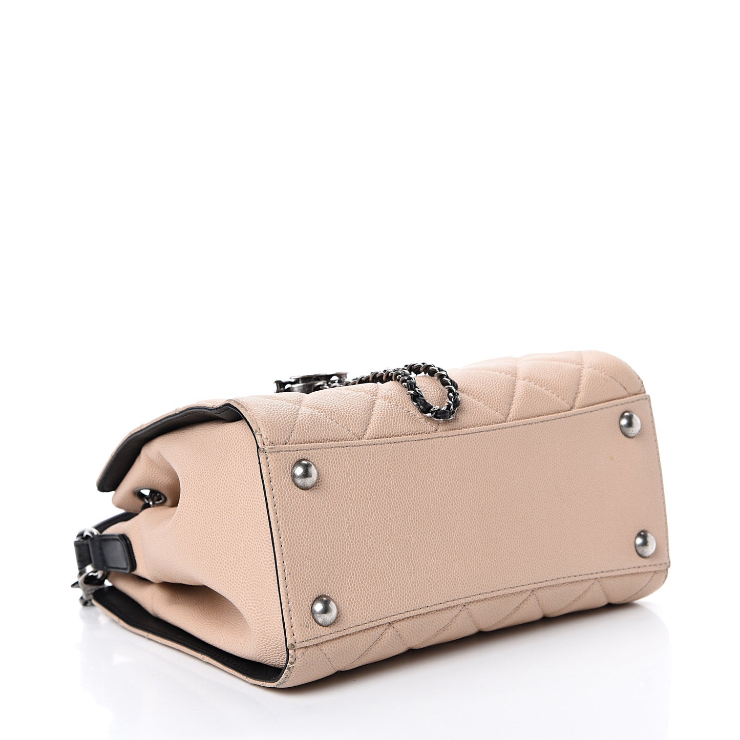 Caviar Quilted Small CC Bucket Bag Beige