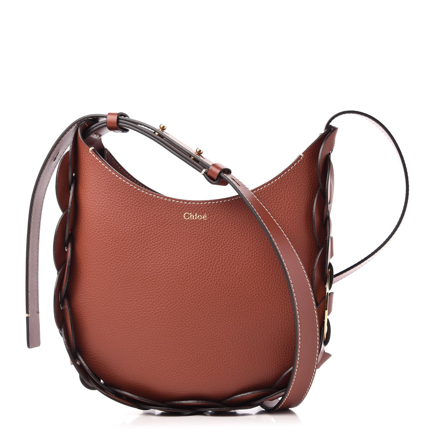 Small Grain Smooth Calfskin Small Darryl Hobo Sepia Brown