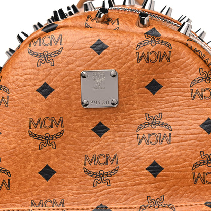 MCM Visetos Studded Small Backpack Cognac 8 of 10