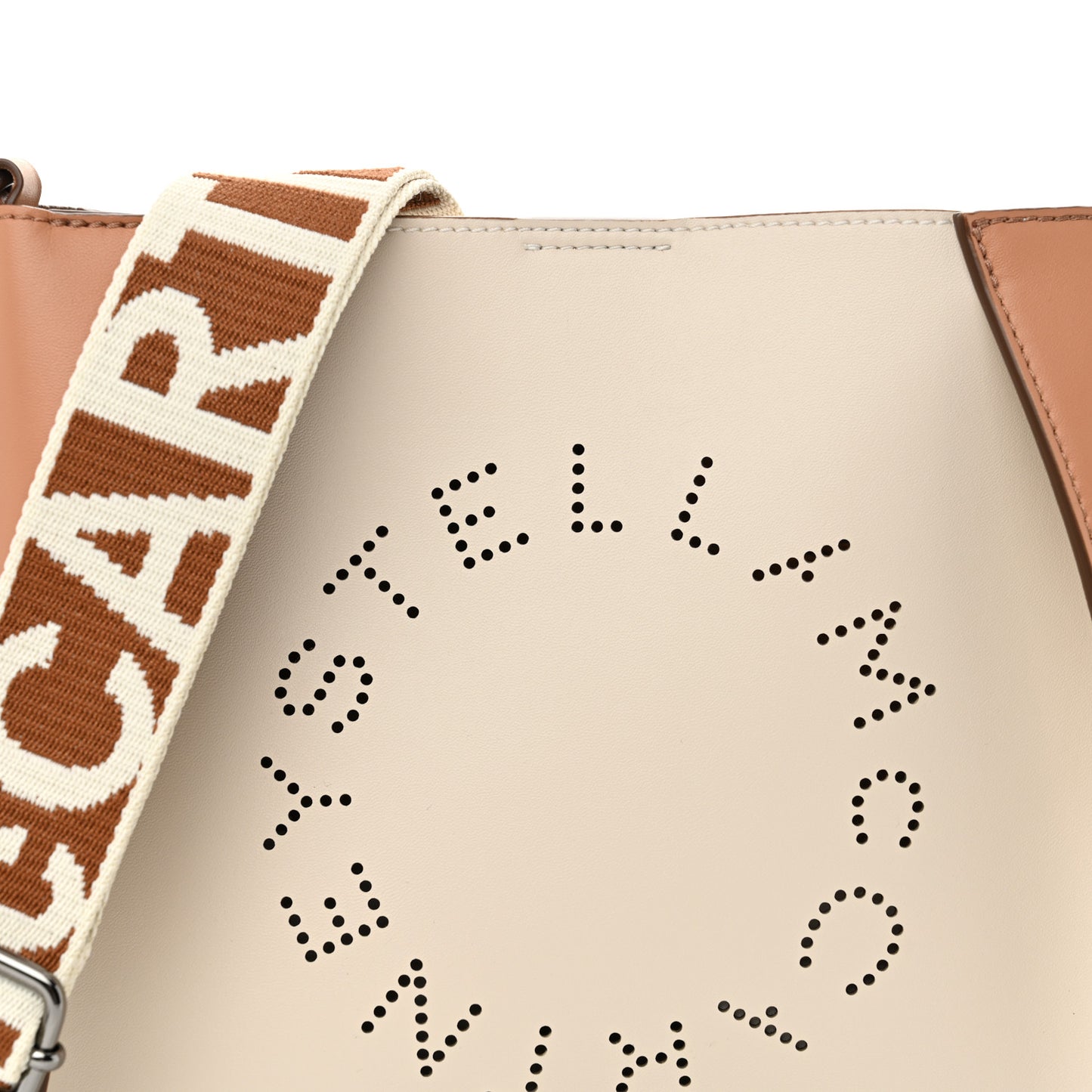 Eco Alter Nappa Perforated Logo Mini Crossbody Beige