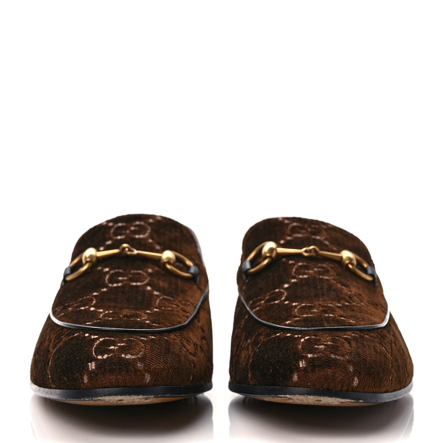 Velvet GG Monogram Horsebit Mens Jordaan Loafers 10.5 Brown Beige