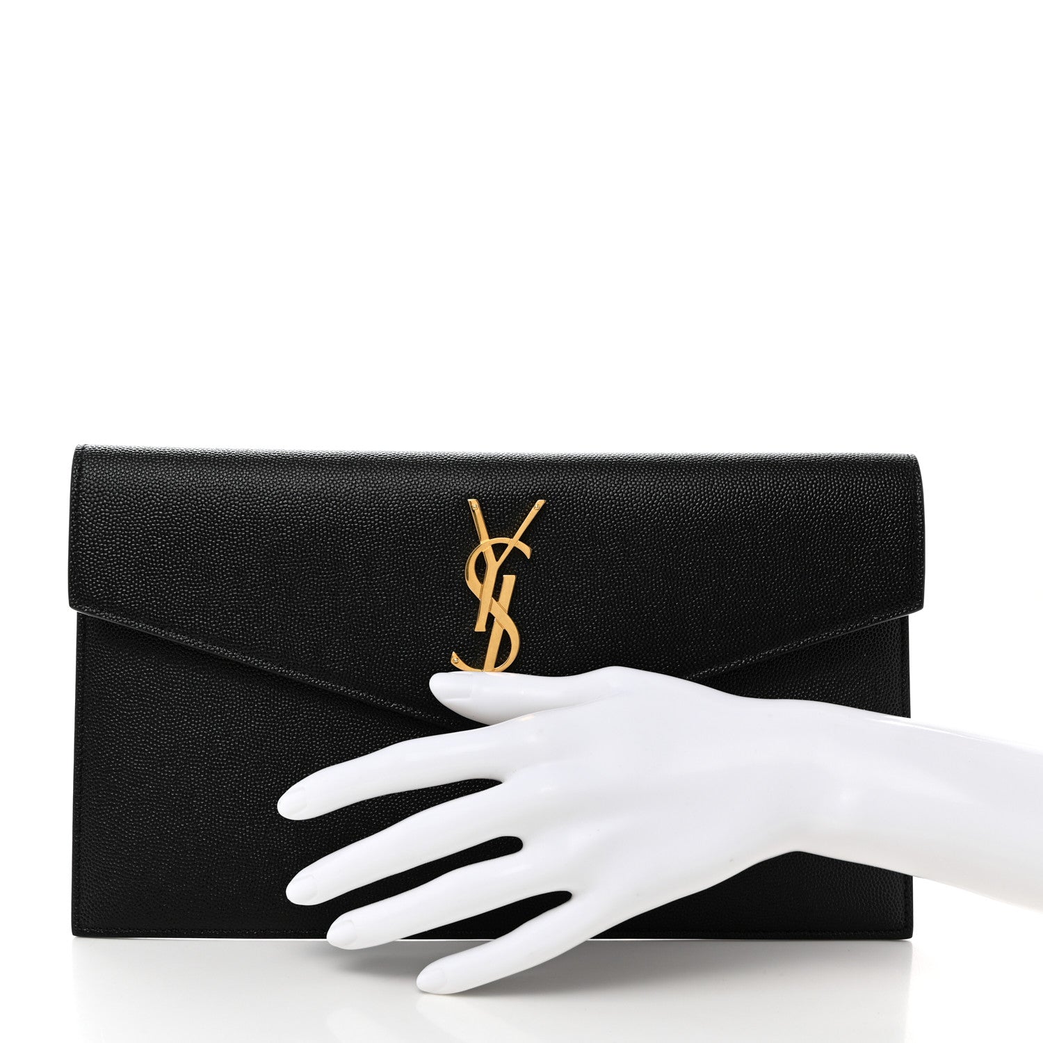 Saint Laurent Grain De Poudre Uptown Pouch Black 2 of 7
