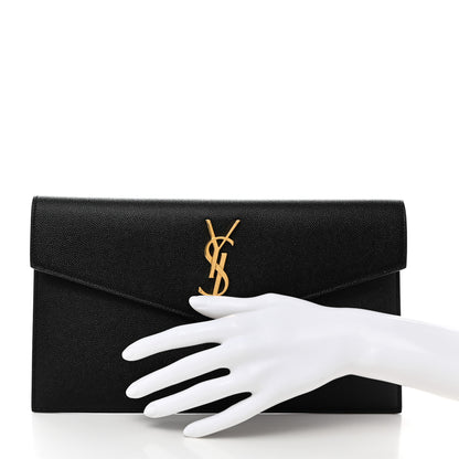 Saint Laurent Grain De Poudre Uptown Pouch Black 2 of 7