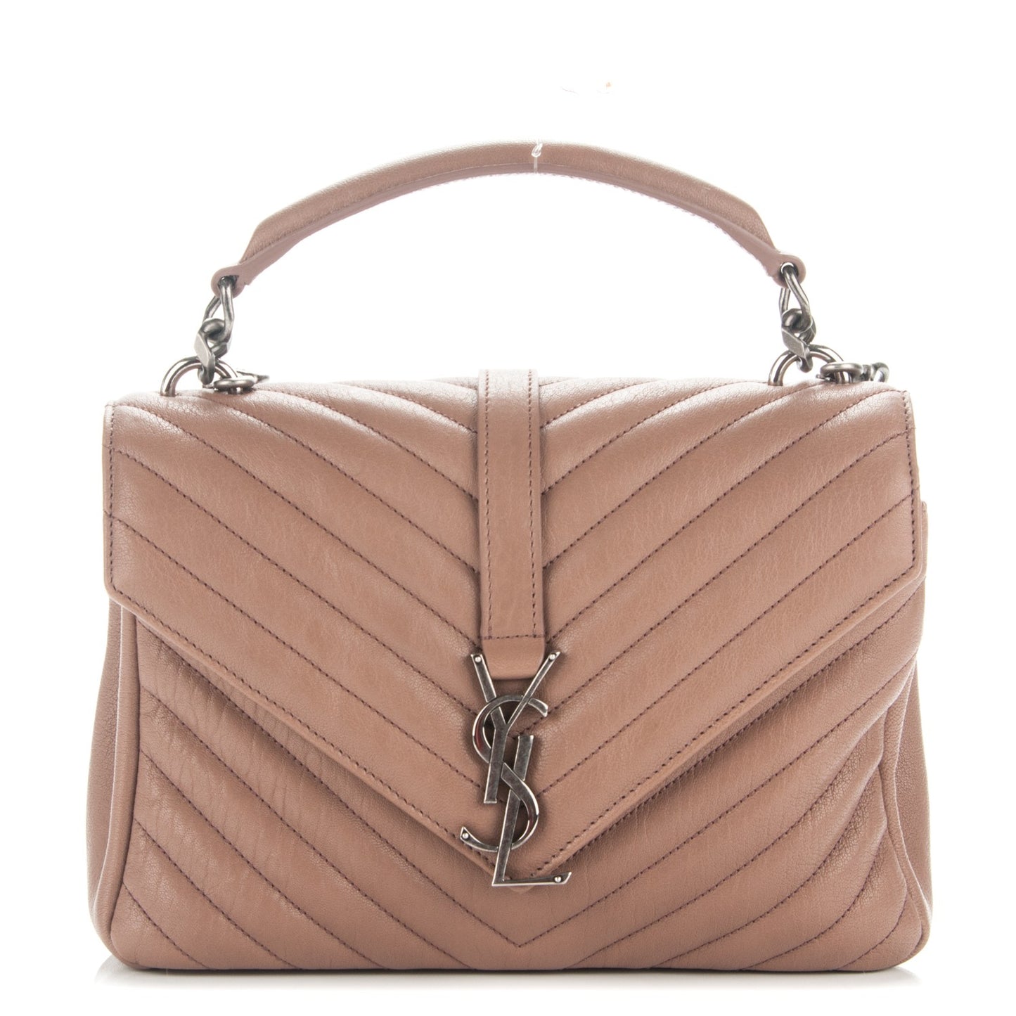 Sheepskin Matelasse Chevron Monogram Medium College Bag Fard