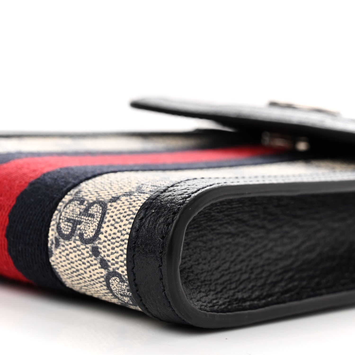 Gucci GG Supreme Monogram Textured Calfskin Web Mini Ophidia Multi Pouch Beige Blue 11 of 14