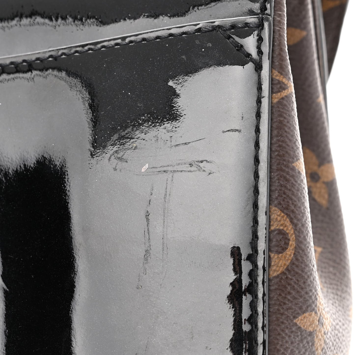 Patent Calfskin Monogram Cherrywood BB Black