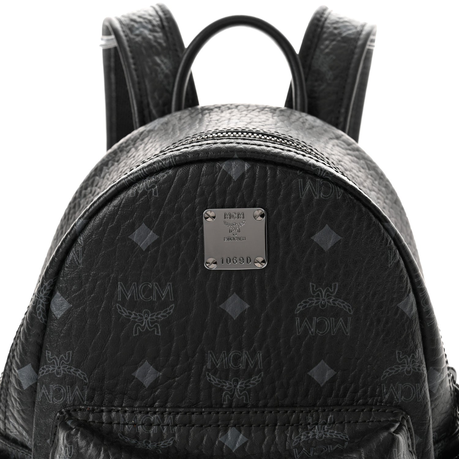 MCM Visetos Side Stud Mini Stark Backpack Black 6 of 8