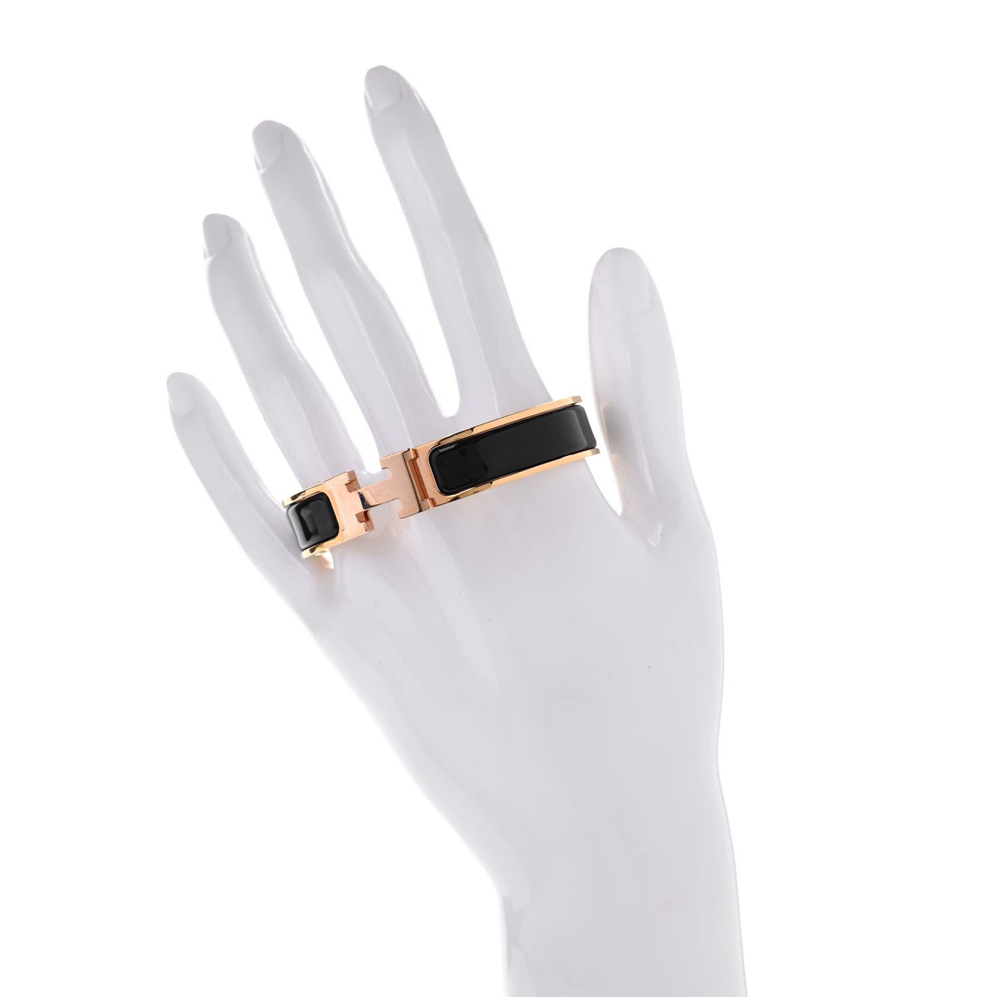 Enamel Narrow Clic Clac H Bracelet PM Black
