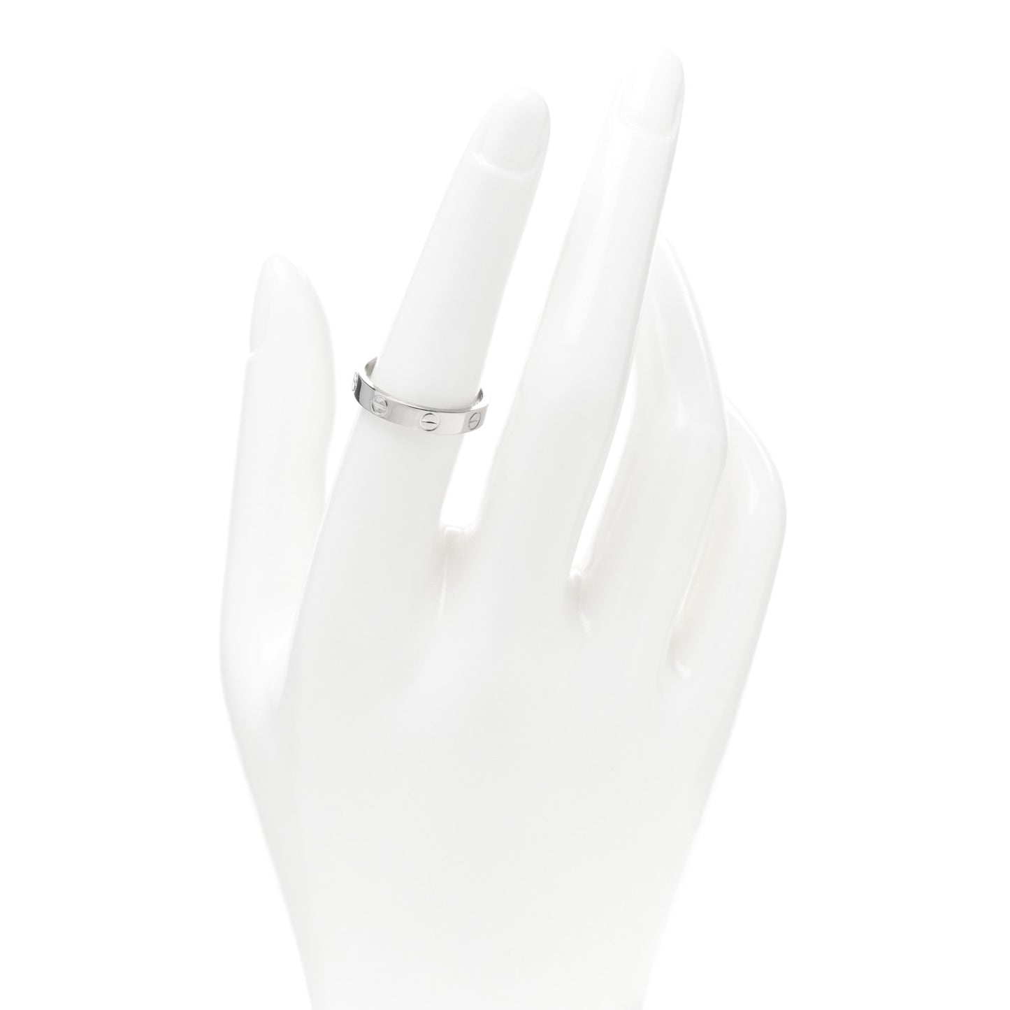 18K White Gold 3.5mm LOVE Wedding Band Ring 54 6.75