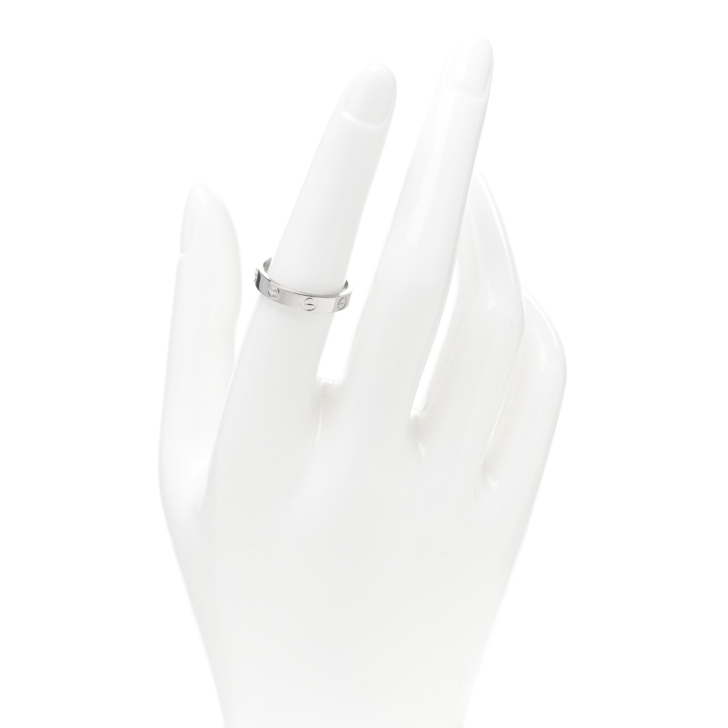 Cartier 18K White Gold 3.5mm LOVE Wedding Band Ring 54 6.75 2 of 5