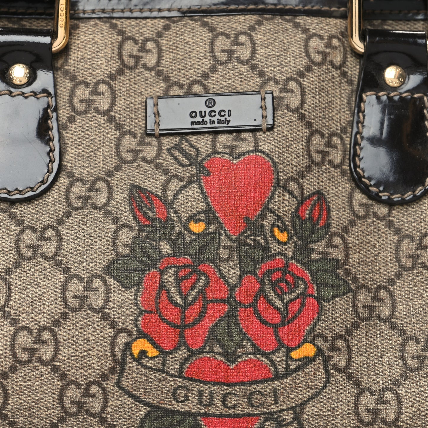 GG Plus Monogram Tattoo Heart Small Joy Boston Dark Brown