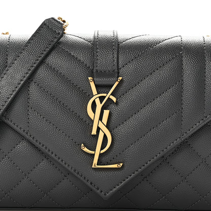 Saint Laurent Grain De Poudre Textured Mixed Matelasse Triquilt Small Monogram Satchel Pebble 9 of 11