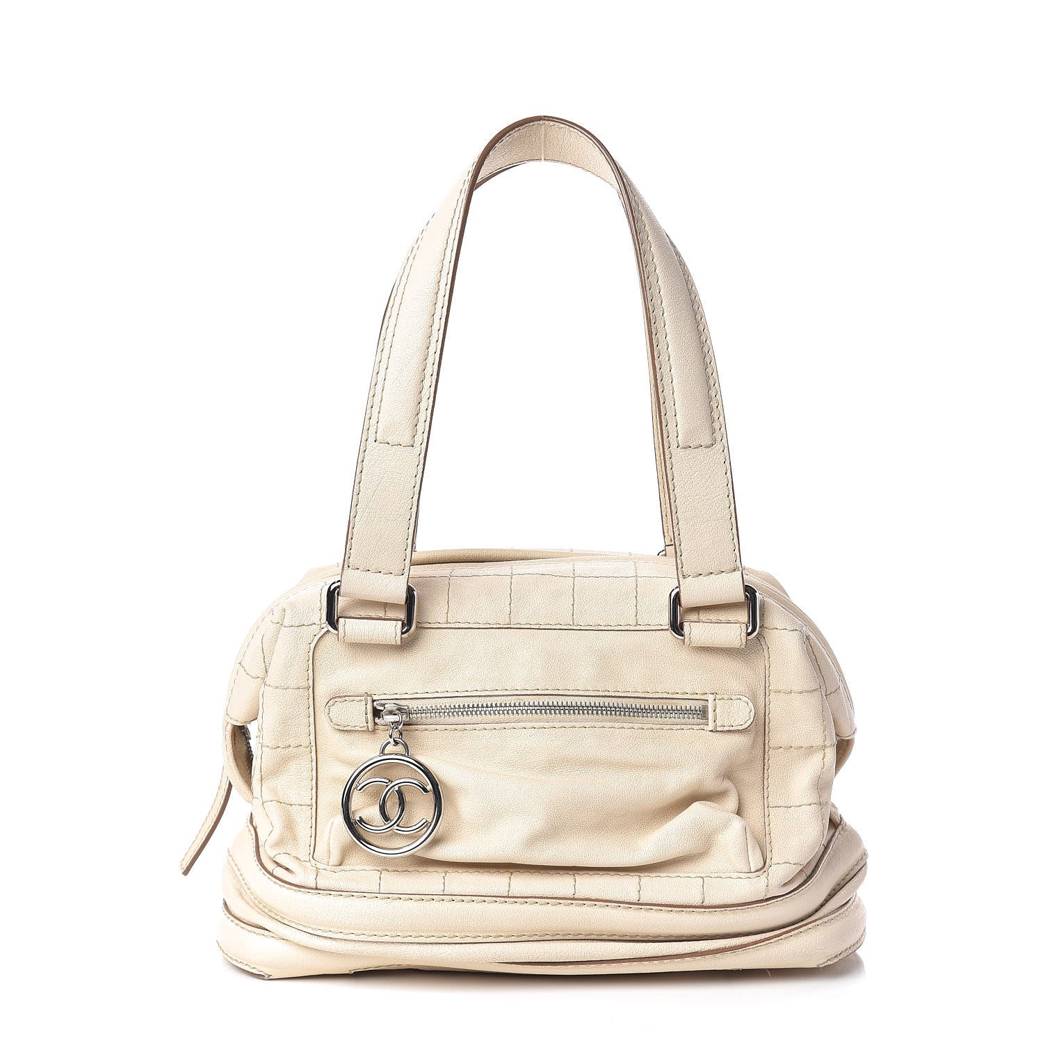 Chanel Goatskin Square Stitch Essential Bowler Beige 1 of 11