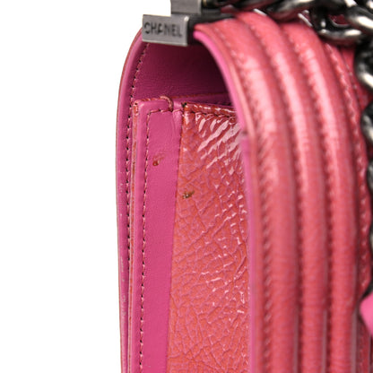Chanel Distressed Patent Calfskin Quilted New Medium Boy Flap Pink 18 of 18