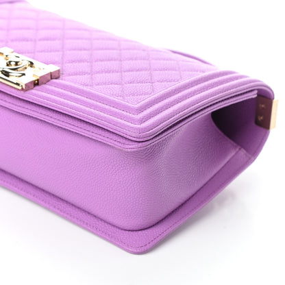 Chanel Caviar Quilted Medium Boy Flap Purple 9 of 9