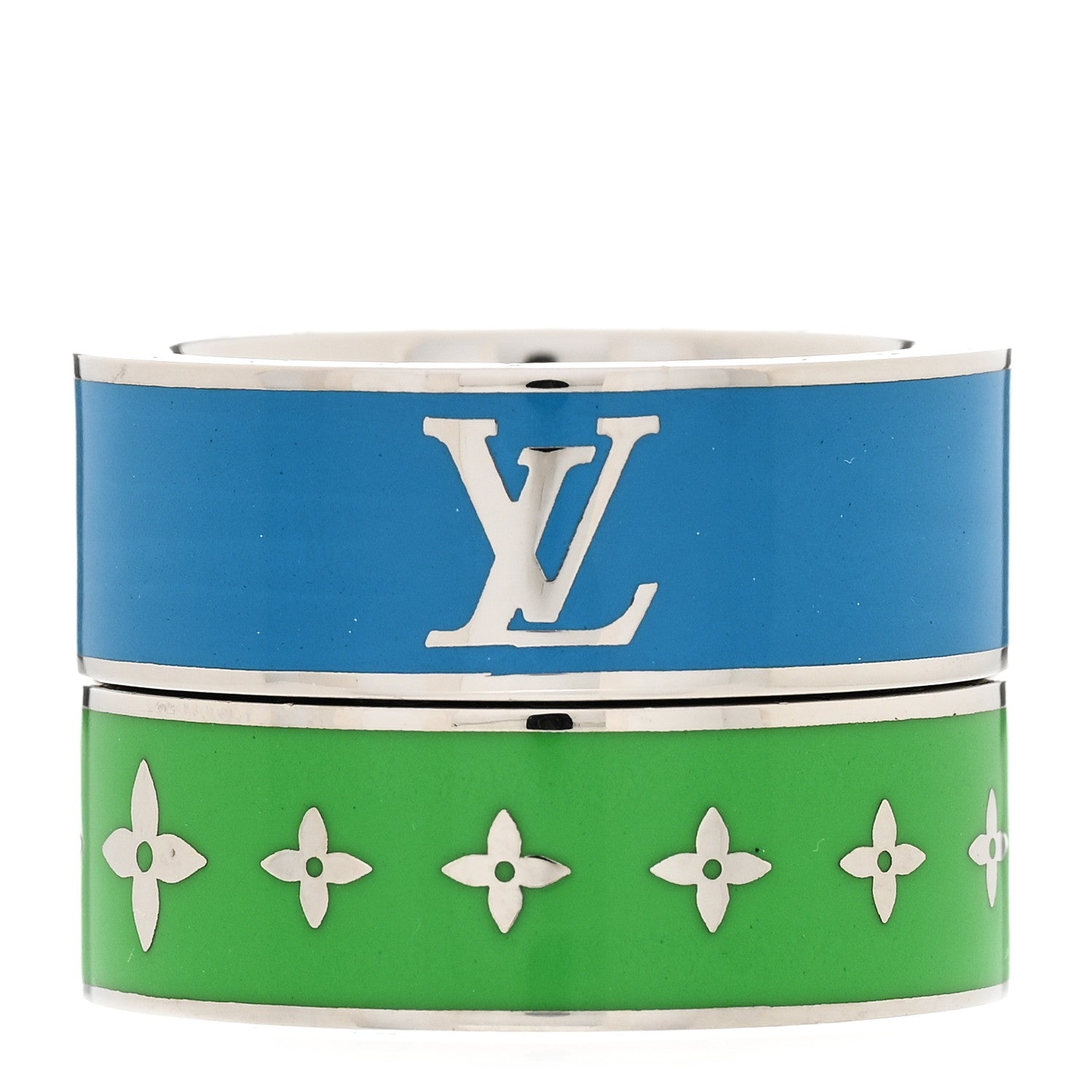 Louis Vuitton Metal Ceramic Ring Set M 62 10 Blue Green 1 of 7