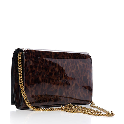 Saint Laurent Patent Monogram Chain Wallet Tortoiseshell 2 of 8