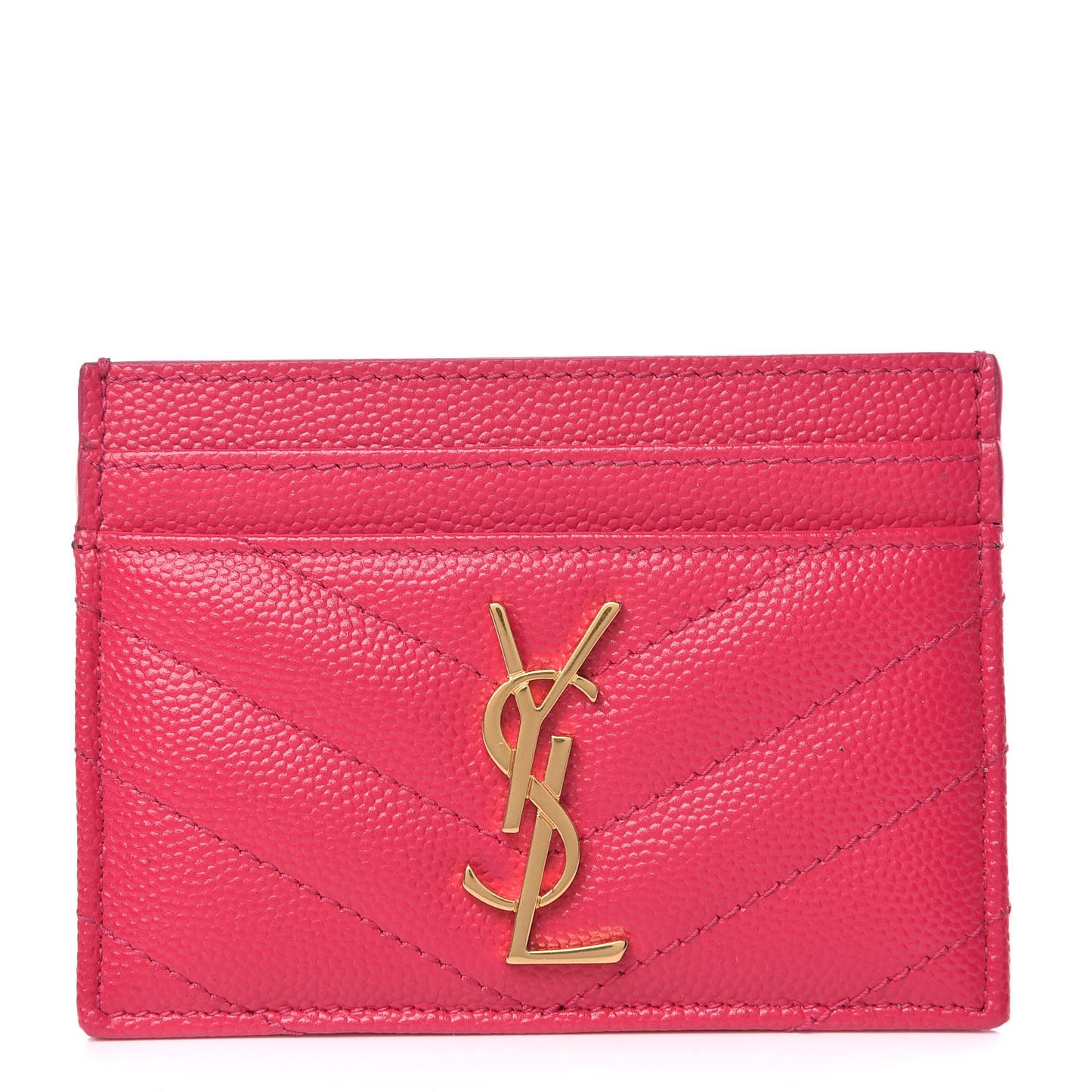 Grain De Poudre Matelasse Chevron Monogram Credit Card Case Bubblegum