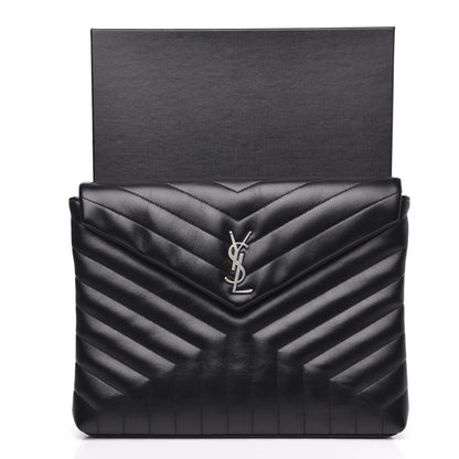 Saint Laurent Calfskin Y Quilted Monogram Loulou Document Holder Black 11 of 11