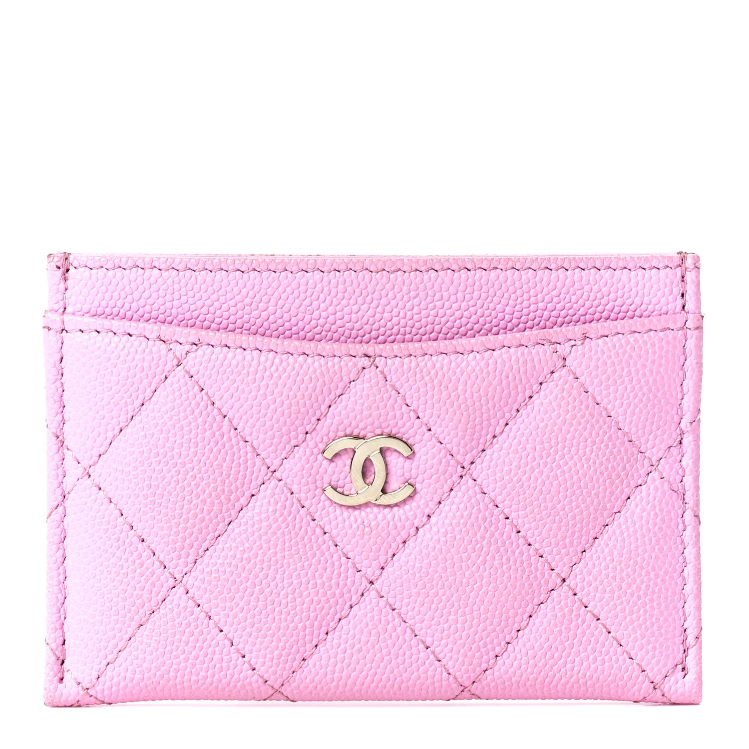 Chanel Caviar Quilted Card Holder Pink 1 of 13