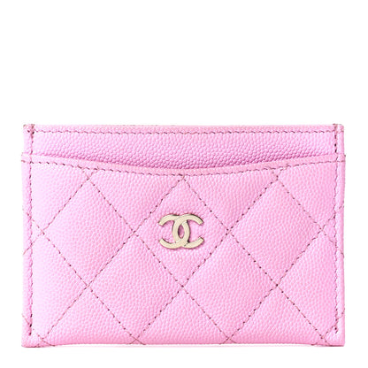 Chanel Caviar Quilted Card Holder Pink 1 of 13