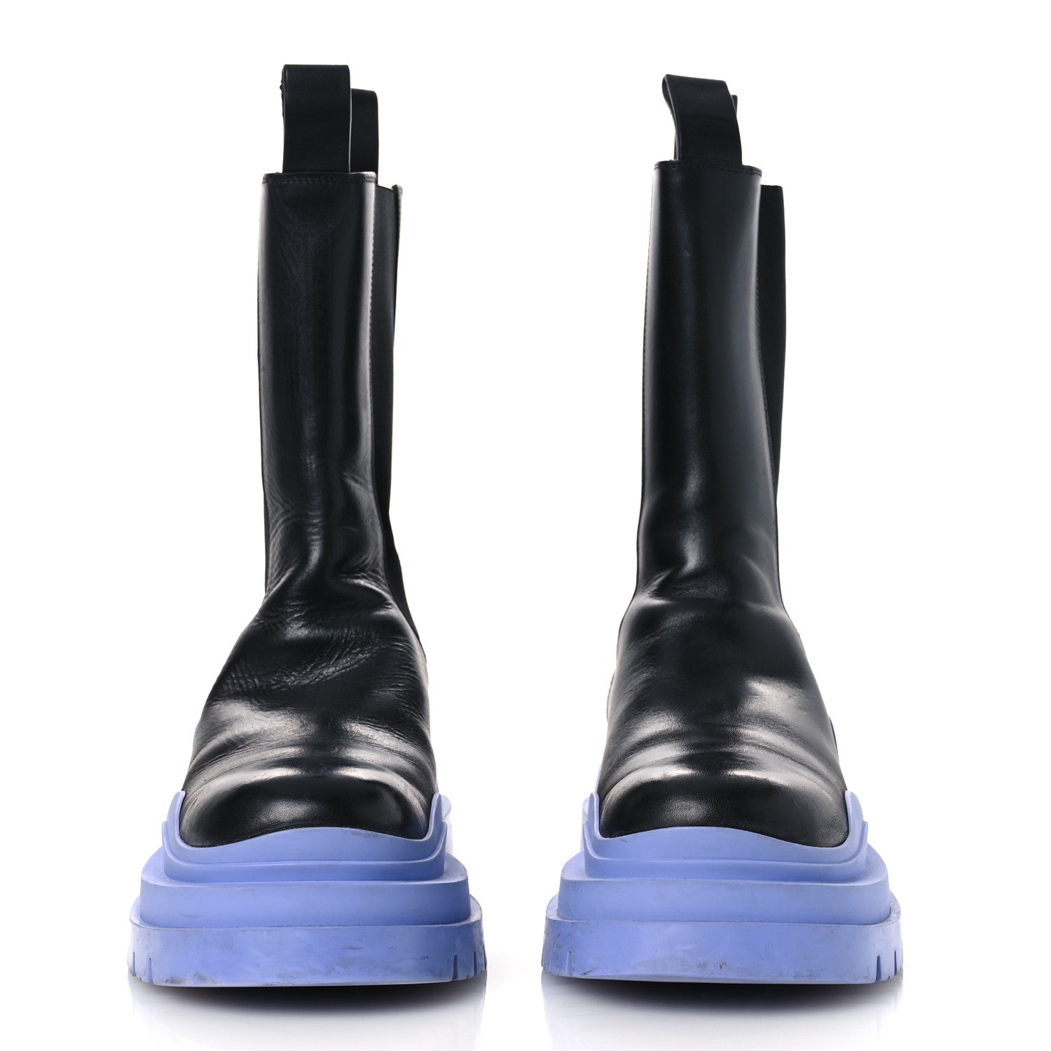 Bottega Veneta Calfskin The Tire Chelsea Boots 40 Black Periwinkle