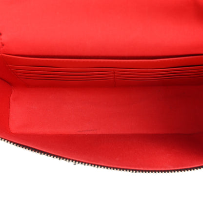 Christian Louboutin Calfskin Snakeskin Embossed Kypipouch Travel Toiletry Case Black 5 of 10