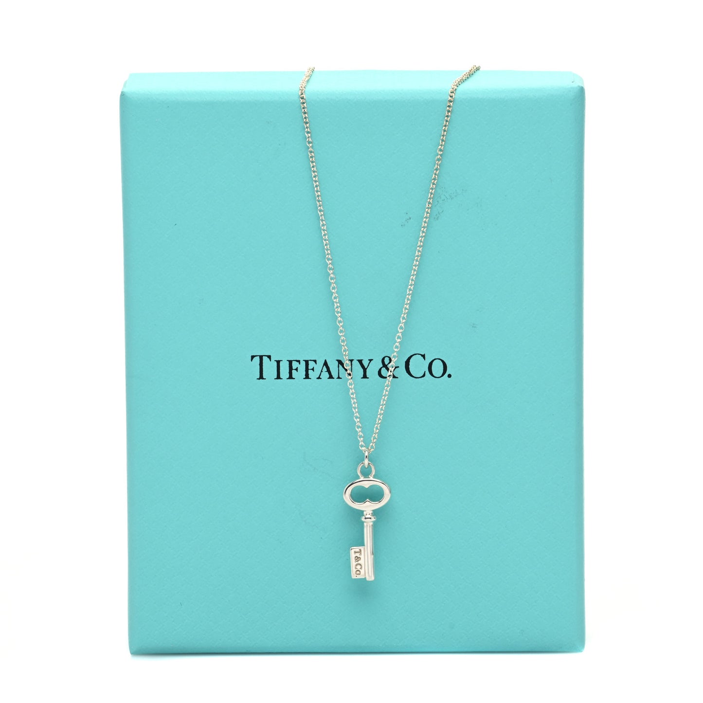 Sterling Silver Mini Oval Key Pendant Necklace