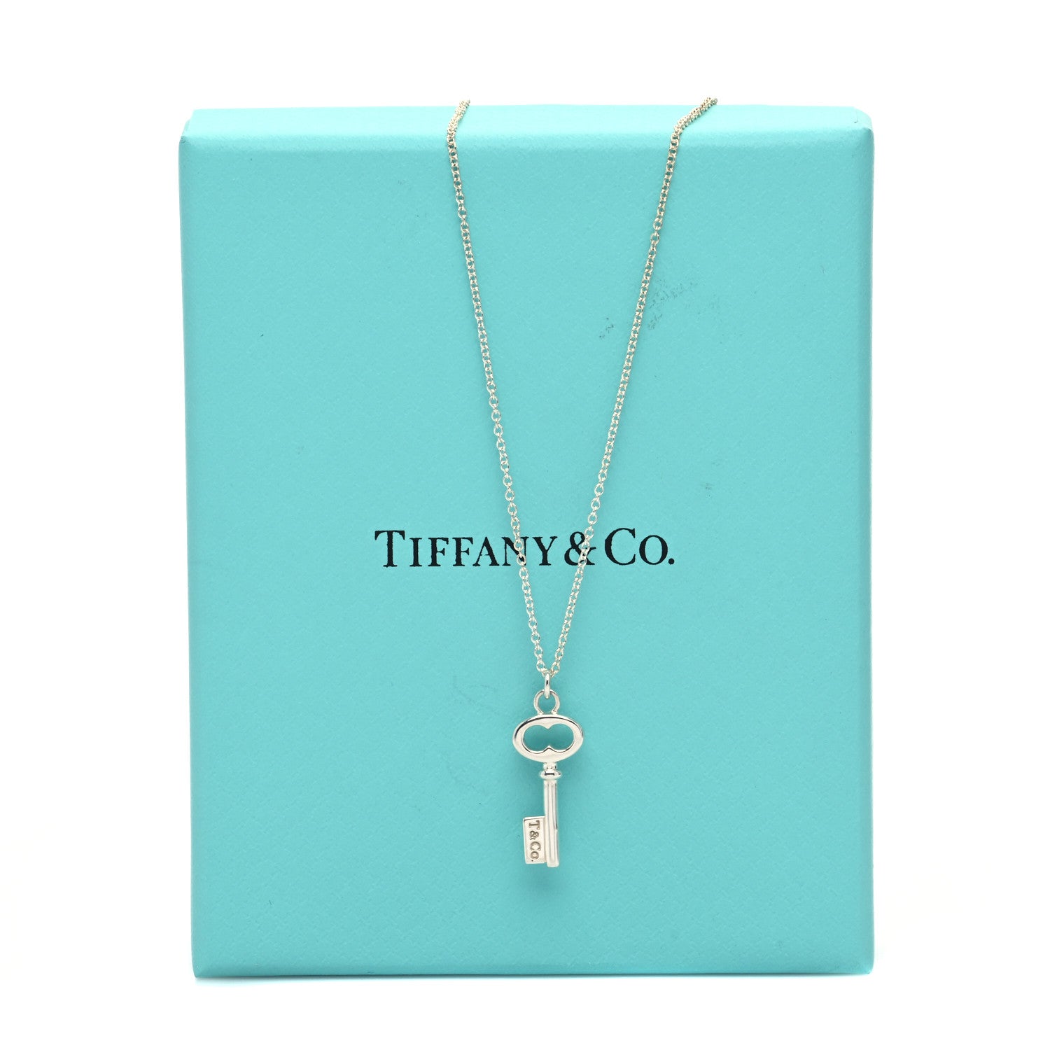 Tiffany Sterling Silver Mini Oval Key Pendant Necklace 5 of 5