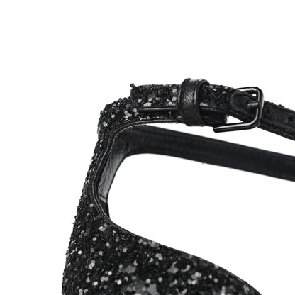 Saint Laurent Glitter Opyum Sandals 36 Black 8 of 8