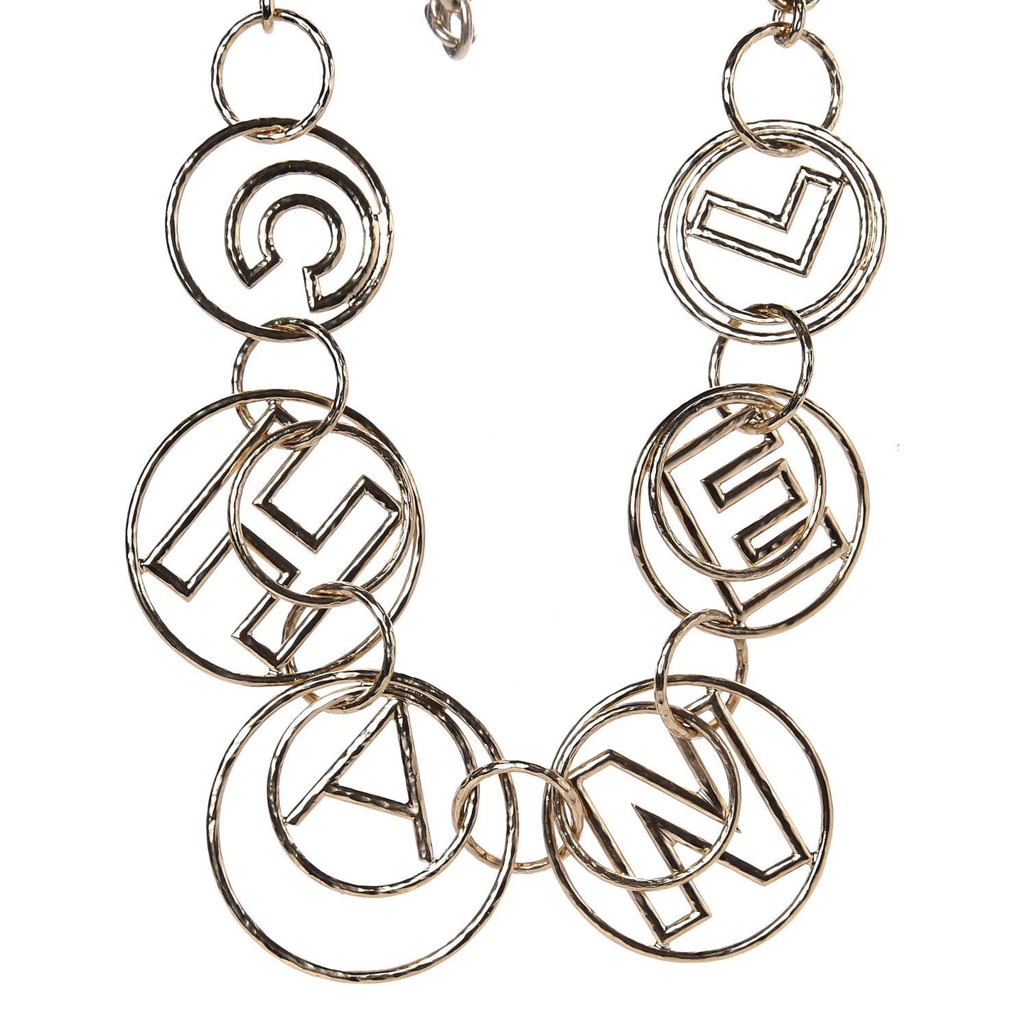 Hoop Cuba Logo Necklace Gold