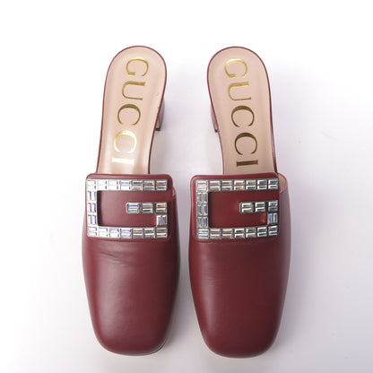 Gucci Malaga Kid Crystal Square G Madelyn Mules 40 Romantic Cerise 5 of 12