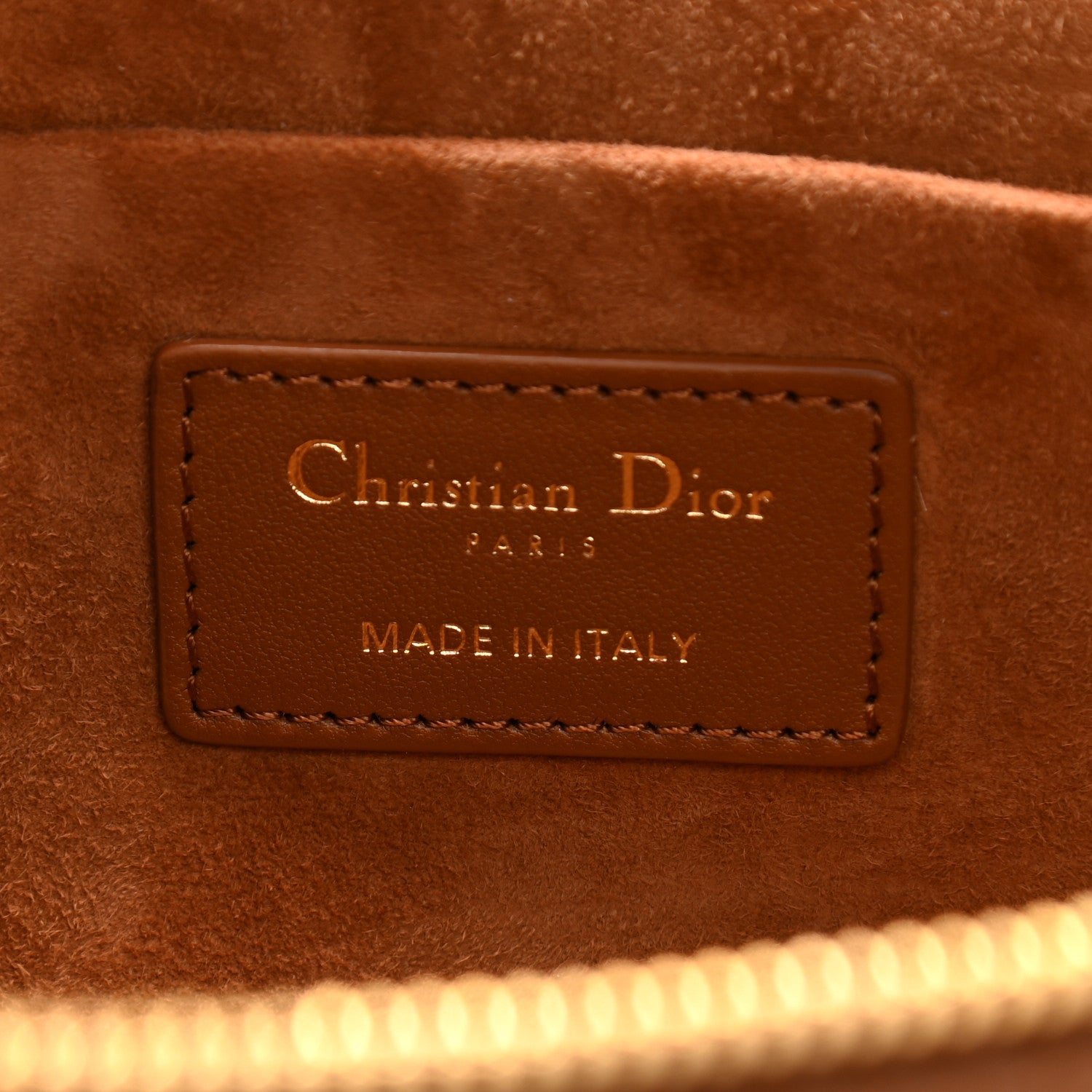 Christian Dior Lambskin Cannage Small Diortravel Vanity Case Cognac 6 of 9
