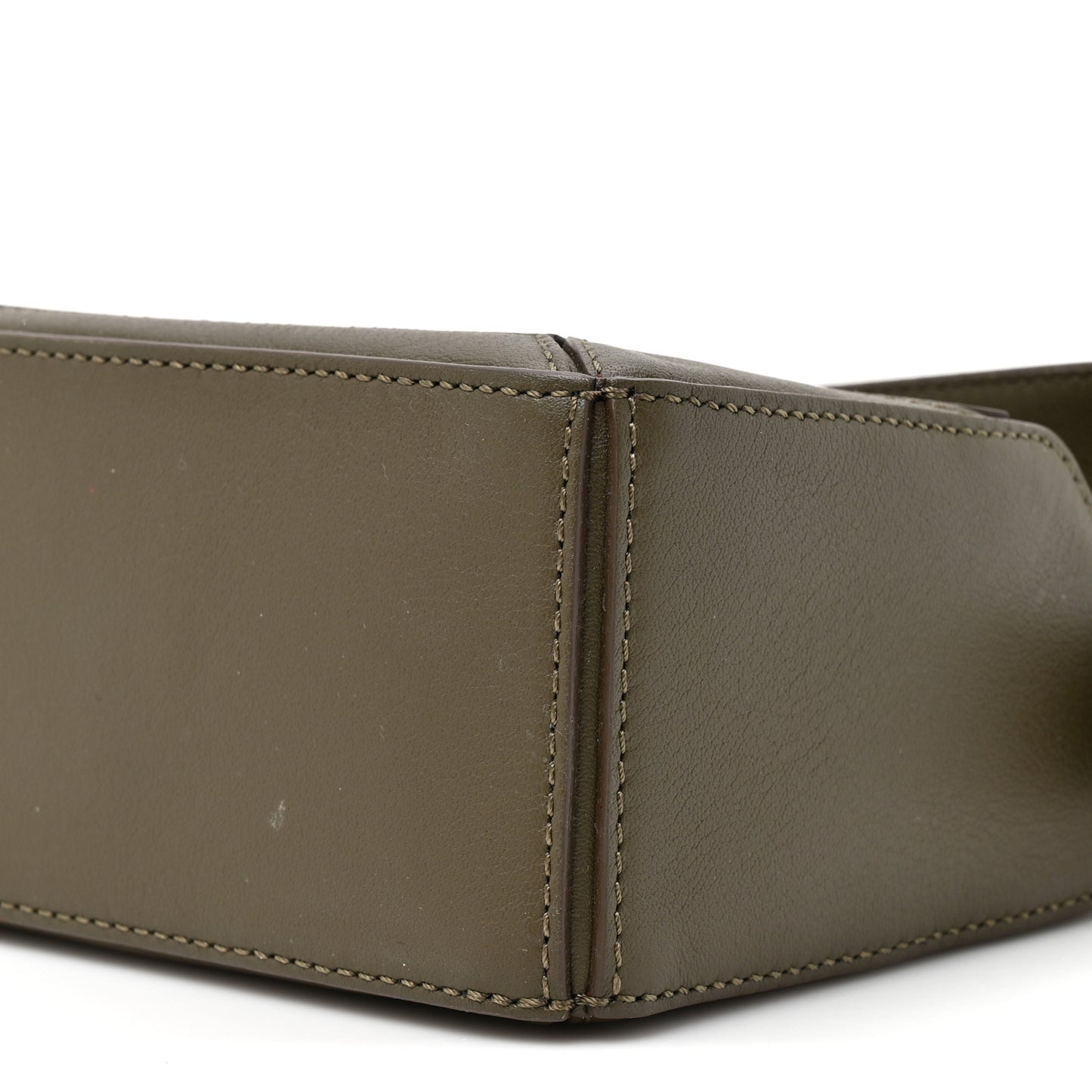 Calfskin Mini Puzzle Edge Bag Khaki Green